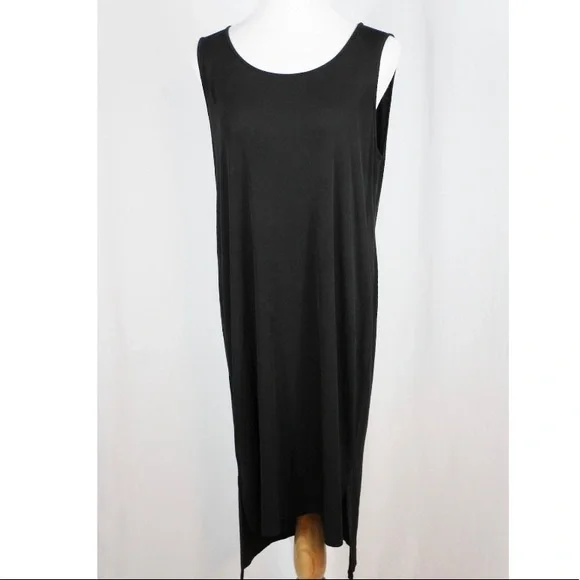 Eileen Fisher Little Black Dress, Silk Basics Dress, Sz L, Spring Formal - Picture 1 of 7